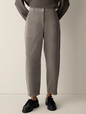 Eileen Fisher Dark Gray Brushed Barrel Leg Lantern Pants Cropped Ankle Women XS